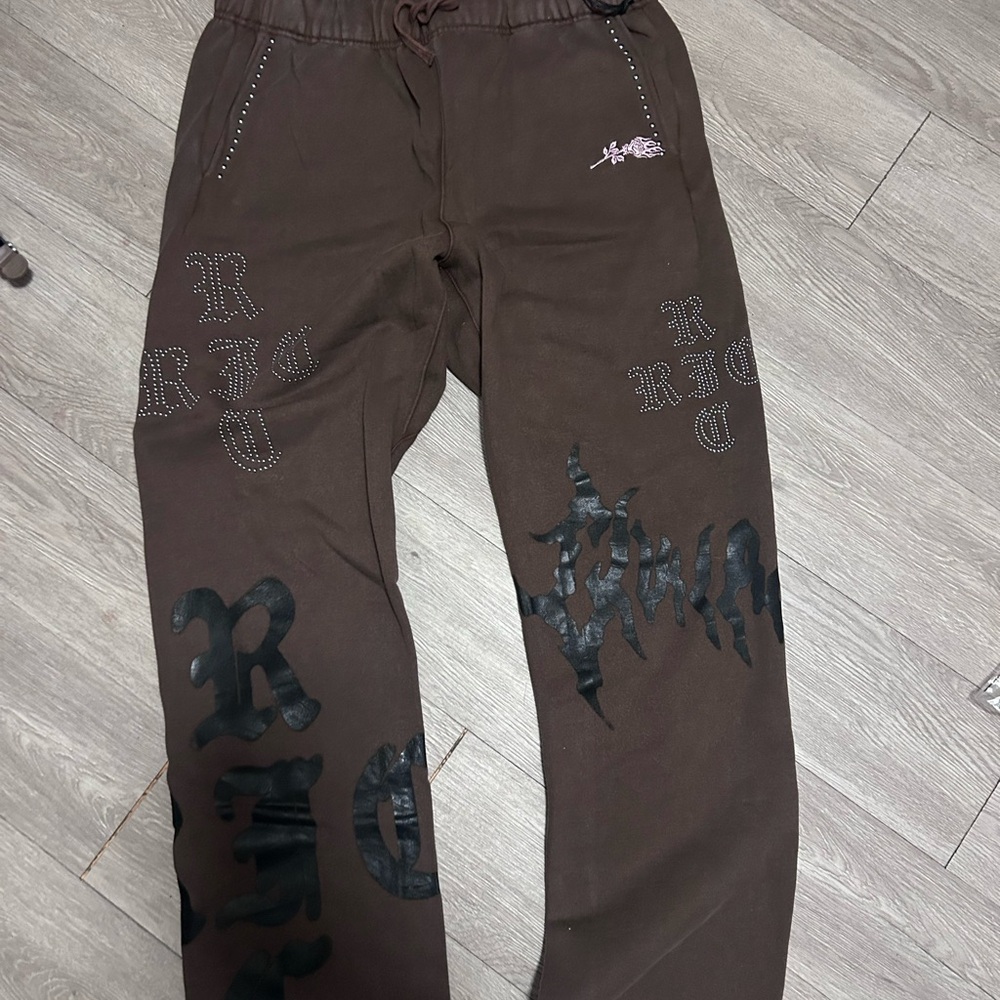 Men's Dark Brown Graphic Jogger Sweatpants